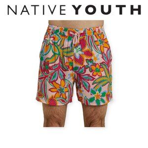 Native Youth Tinez Botanical Printed Ecovero Viscose Genderless Shorts Size 30